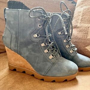 Sorel Women's Joan Uptown Lace Bootie — Waterproof Leather Wedge Boots